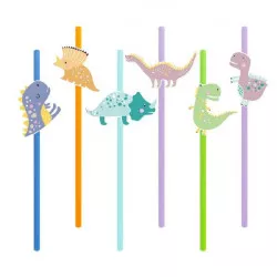 Dinosaurier-Strohhalme 6 Stk. 20 cm