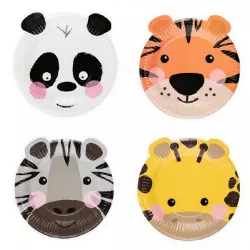 Papierplatte Tierchen 18 cm 4 Stück
