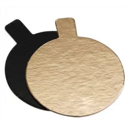 Unterlage goldschwarz rund für Mini-Desert 8 cm 1 Stück