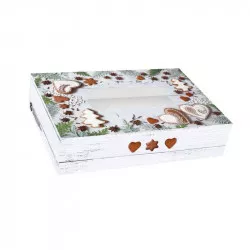 Zuschnittschachtel für Weihnachtsplätzchen mit Fenster 22x15x5 cm