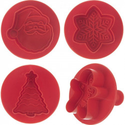 Präzisionsausstecher mit Kolben Weihnachtszeit 4 Stück