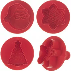 Präzisionsausstecher mit Kolben Weihnachtszeit 4 Stück