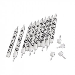 Geburtstagskerzen Fußball 10 Stk. 10 cm mit Streichholzschwamm