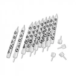 Geburtstagskerzen Fußball 10 Stk. 10 cm mit Streichholzschwamm