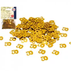 Konfetti 15 g goldene Fünfzig