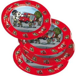 Papierteller 23 cm 8 Stück Feuerweh r