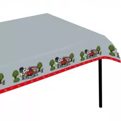 Plastische Tischdecke Feuerwehrleute 180x120 cm