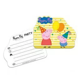 Einladung zum Geburtstag, das Schweinchen Pepa 6 Stück