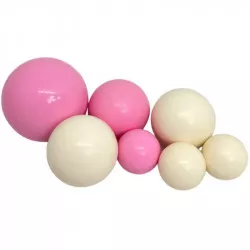 Schokoladenkugeln 7 Stk weiß-rosa
