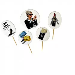 Zuckerkeksfigur für Kuchenstecker Coco Chanel Variante 2
