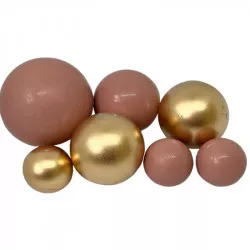 Schokoladenkugeln 7 Stk beige gold