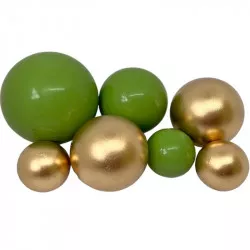 Schokoladenkugeln 7 Stk grün-gold