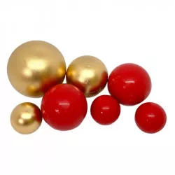 Schokoladenkugeln 7 Stk rot-goldfarben