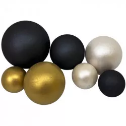 Schokoladenkugeln 7 Stück weiß-schwarz-gold