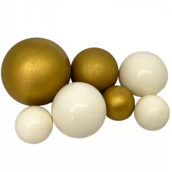 Schokoladenkugeln 7 Stk weiß-gold