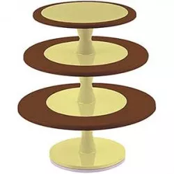 Dreifarbiges Kuchenständer braun 24 cm, 30 cm, 35 cm