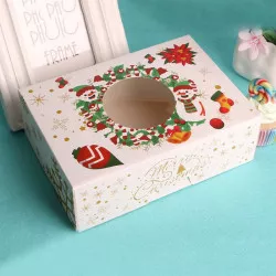 Weihnachtsgebäckschachtel Weihnachtskranz 22x15x7 cm