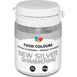 ESSbare spektrum: Essbare Staubperlmuttfarbe Lebensmittelfarben New Silver (20 g) Silberfarben