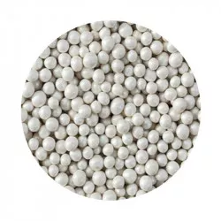 Weiße metallische Zuckerperlen 3-4 mm 1 kg