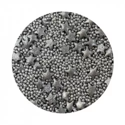 Zuckerglasur silberne Sterne 1kg