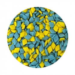 Zuckerguss in gelb-blauem Viereckrqette 1 kg