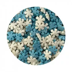 Zuckerverzierung weiß-blau Schneeflocken 1kg