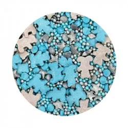 Zuckerglasur blau-silberne Bärchen 1kg