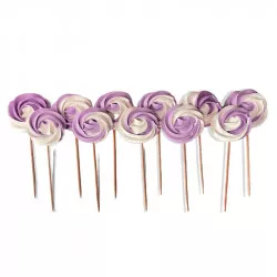 Zuckerlutscher Weiß-Violett, 12 St.