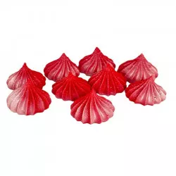 Mini-Puschel rote mit silbernen Glitzer 9 Stück