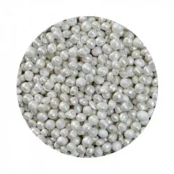 weiße Zuckerreis-Perlen, schillernd, 3-4 mm, 1 kg