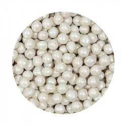 Zucker-Reis-Perlen, weiße Perlmuttoptik, 7 mm, 1 kg