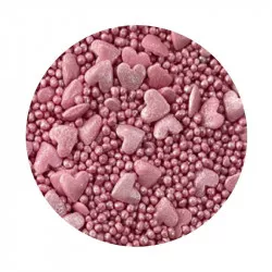 Zuckerdekoration metallic Rosaherz 1 kg