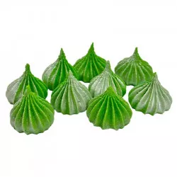 Mini-Baiser-Meringues grün mit silbernem Glitzer 9 Stück