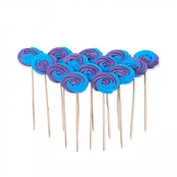 Zářivě modré a fialové lízátka 12 ks