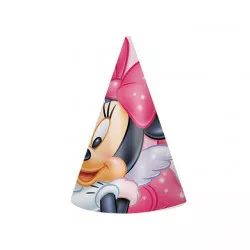 Partyk-Papierhut Rosa Minnie 6 Stück