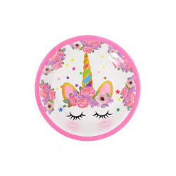 Partyg/Papierplatten 18 cm 10 Stück Einhörnern