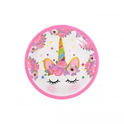 Partyg/Papierplatten 18 cm 10 Stück Einhörnern
