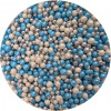 Zuckerreis-Perlen Mischung blau weiß silbern 5mm 80g