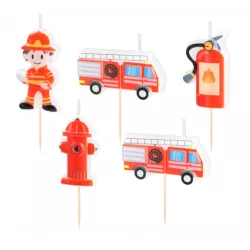 Satz Geburtstagskerzen 5 St firefighting-Helden