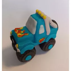 Zuckerdekoration „Monstertruck“ – blau, 7 × 7,5 cm