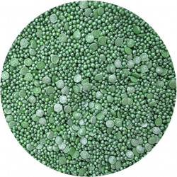 Zuckerverzierung Metallisch Grüne Konfetti Mischung 80 g