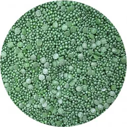 Zuckerverzierung Metallisch Grüne Konfetti Mischung 80 g
