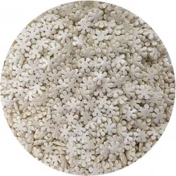 Zuckerdekoration weiße Perlmutt-Schneeflocken 80 g