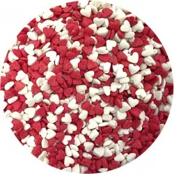 Zuckerguss Rot-Weißes Herz 80g