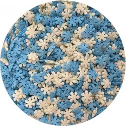 Zuckerguss weiß-blau Schneeflocken 80 g