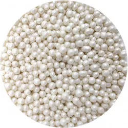 Zucker-Reis-Perlen weiße Perlmuttfarbene 5 mm 80 g