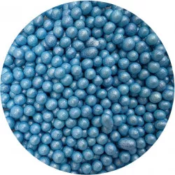 Zucker-Reis-Perlen blaues Perlmutt 7 mm 80 g