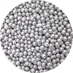 Zucker-Reis-Perlen silbern 5mm 80g