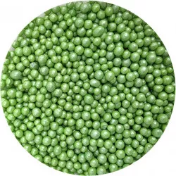 Zucker-Reis-Perlen grün schillernd 5 mm 80 g
