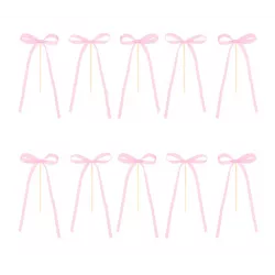 Drahtstift Schleife rosa 10 Stück